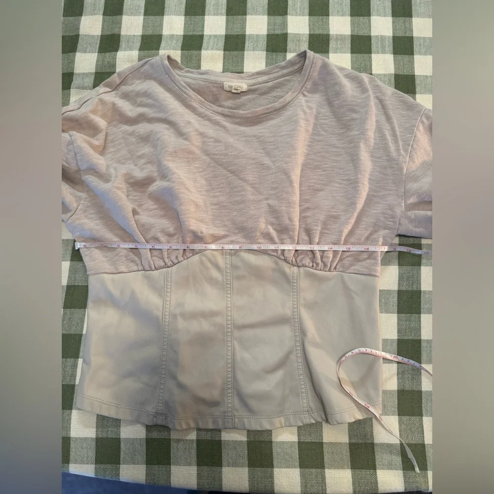 Anthropologie Women’s Pilcro Faux Leather Corset Sweater - Picture 13 of 15